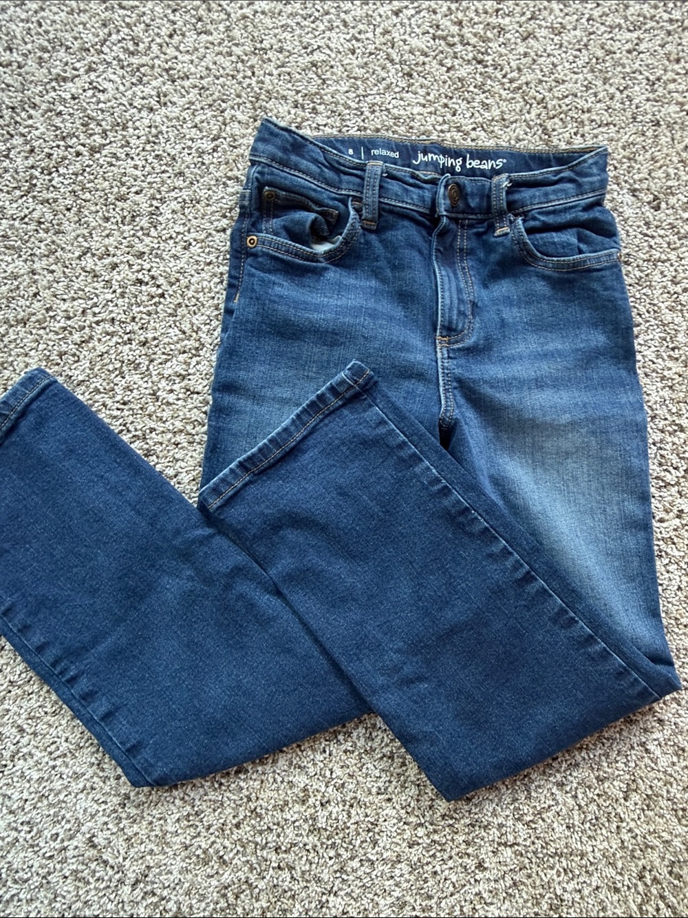 jumping beans boy's size 8 Straight Leg relaxed fit Dark Blue Jeans